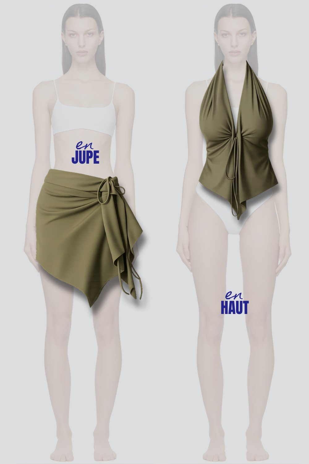 L'INCONTOURNABLE HAUT-JUPE KHAKI